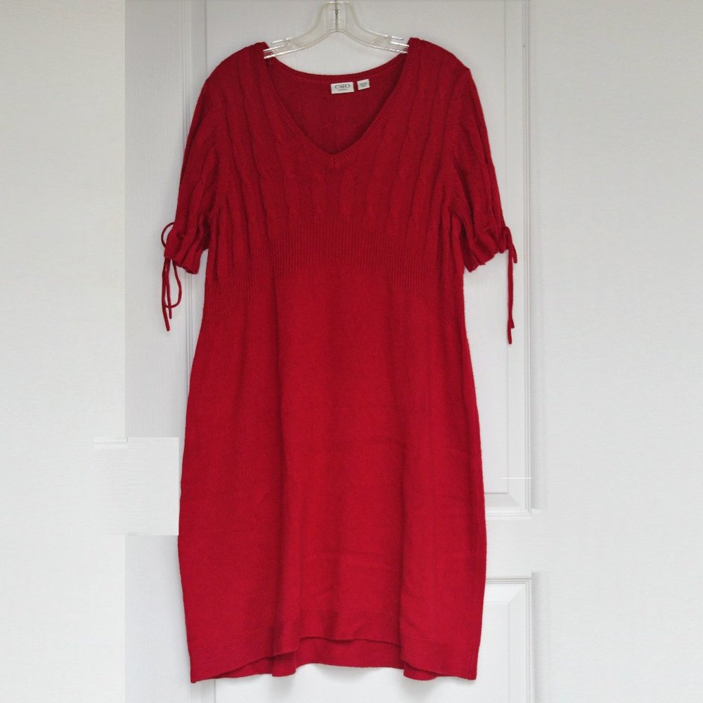 Cato red knitted dress